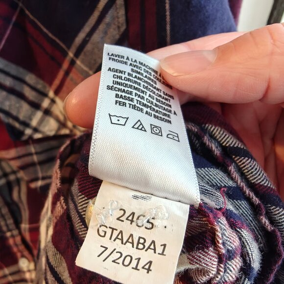 Aeropostale Women's Red White Blue Plaid Flannel Button Up Size L Fall Autumn - Picture 5 of 6